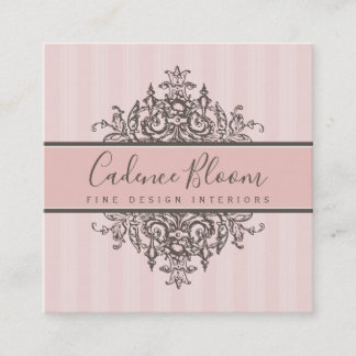 ELEGANT VINTAGE pretty beautiful renaissance pink Square Business Card