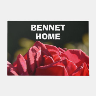 Elegant Vintage Pretty Red Rose Family Large Doormat