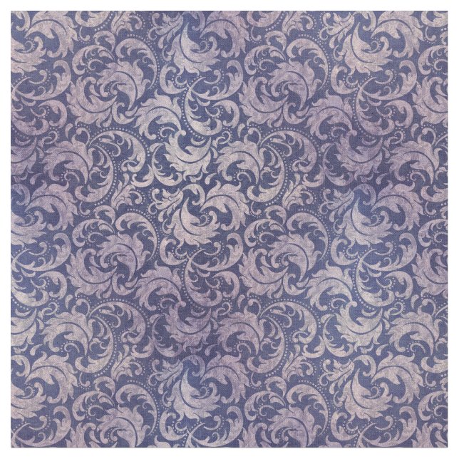 Elegant Vintage Purple Damask Pattern Fabric (Close Up)
