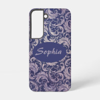 Elegant Vintage Purple Damask Pattern