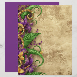 Elegant Vintage Purple Floral Scrapbook Paper
