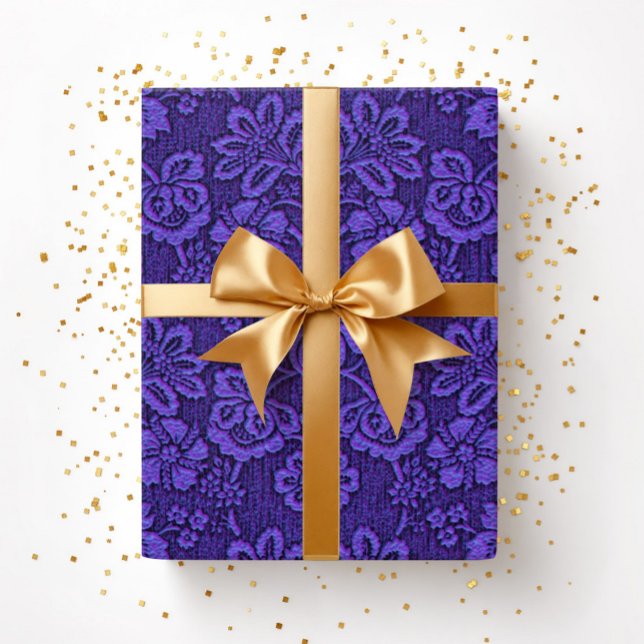 Elegant Vintage Purple Floral Wrapping Paper (Elegant Vintage Purple Floral Wrapping Paper)