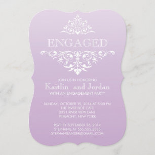 Elegant Vintage Purple Flourish Engagement Party Invitation
