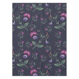 Elegant Vintage Purple Orchids Floral Pattern   Tablecloth