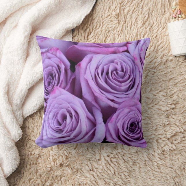 Elegant Vintage Purple Rose Bouquet Throw Pillow  (Creator Uploaded)