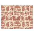 Elegant Vintage Red Country Pastoral Toile