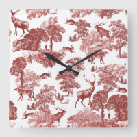 Elegant Vintage Red Deer Toile