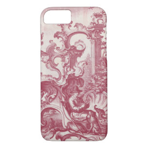 Elegant Vintage Red French Toile Man and Dog iPhone 8/7 Case