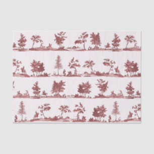 Elegant Vintage Red Horse Hunting Toile Tissue Paper