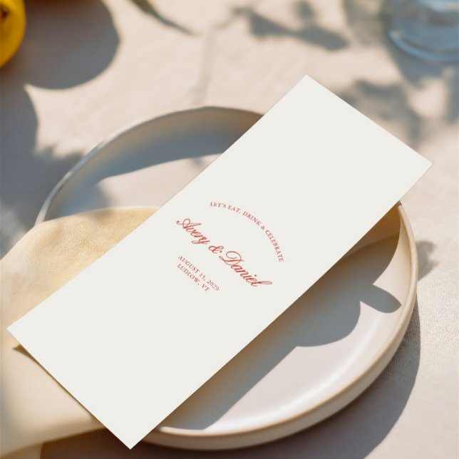 Elegant Vintage Red & Ivory Wedding Dinner Menu (Elegant Vintage Red & Ivory Wedding Dinner Menu)