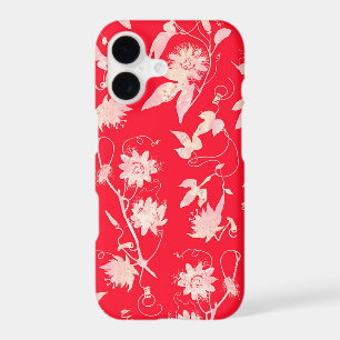 Elegant Vintage Red Passion Flowers