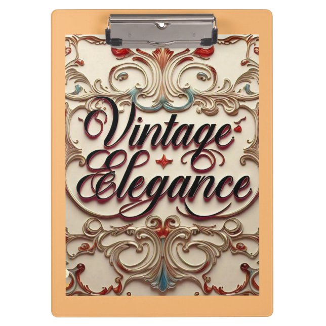 "Elegant Vintage Refined" " Clipboard (Front)