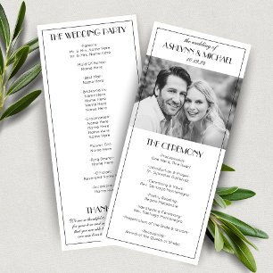 Elegant Vintage Roaring 20s Photo Wedding Programme