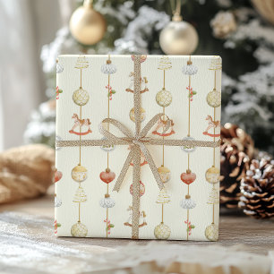 Elegant Vintage Rocking Horse Christmas  Wrapping Paper