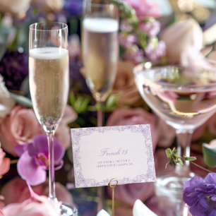 Elegant Vintage Romantic Purple Cocktail Card