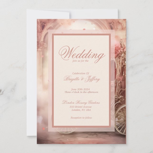 Elegant vintage romantic Wedding  Invitation (Front)