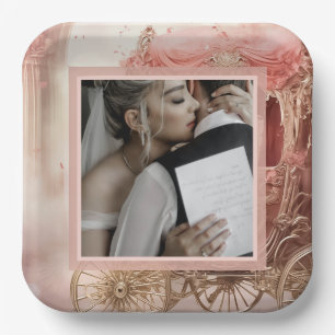 Elegant vintage romantic Wedding  Paper Plate