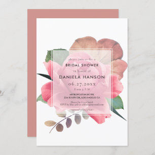 Elegant vintage rose Bridal shower Invitation
