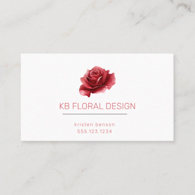 Elegant Vintage Rose Floral Business Card  (Front)