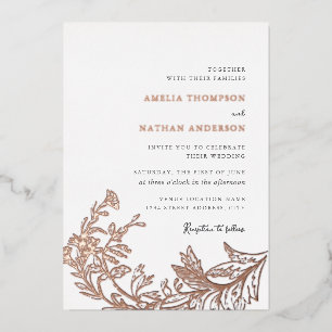 Elegant Vintage Rose Gold Floral Wedding
