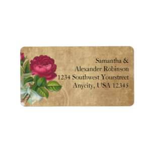 Elegant Vintage Rose, Magenta/Brown Label