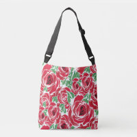 Elegant Vintage Rose Pattern - Red & Green Floral