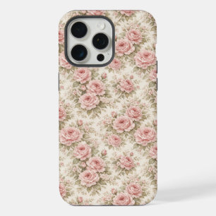 Elegant Vintage Rose Seamless Floral Pattern iPhone 15 Pro Max Case