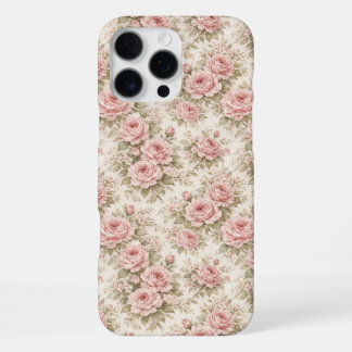 Elegant Vintage Rose Seamless Floral Pattern iPhone 16 Pro Max Case