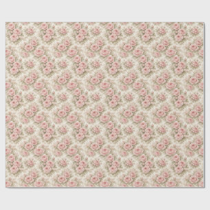 Elegant Vintage Rose Seamless Floral Pattern Wrapping Paper
