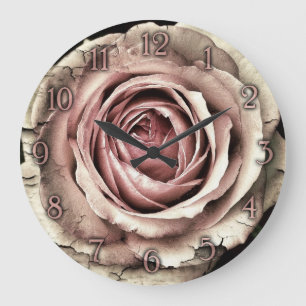 Elegant vintage rose wall clock