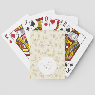 Elegant Vintage Roses Customised Playing Cards