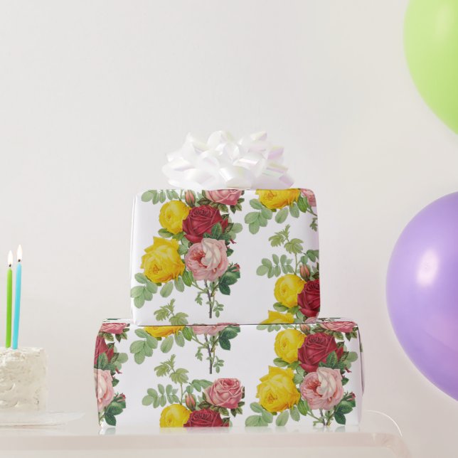 Elegant Vintage Roses Floral Gift  Wrapping Paper (Party Gifts)