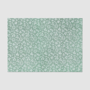 Elegant Vintage Sage Green Floral Pattern Tissue Paper