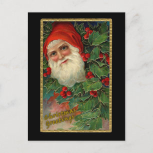 Elegant Vintage Santa Claus Art Christmas Cards