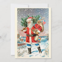 Elegant Vintage Santa Claus Christmas Greetings