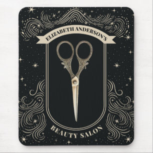 Elegant Vintage Scissors Hair Salon Mouse Mat
