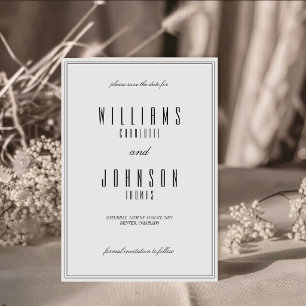 Elegant Vintage Script Old Money Wedding Photo Save The Date