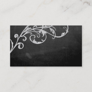Elegant vintage scroll in chalk business card