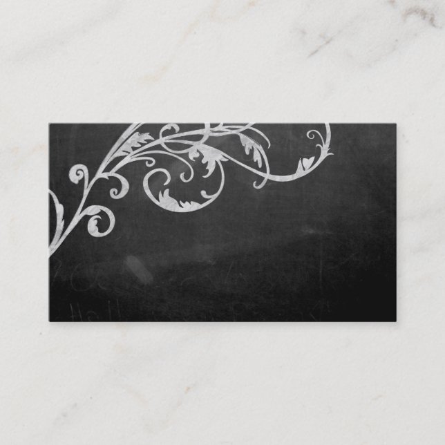 Elegant vintage scroll in chalk business card (Front)