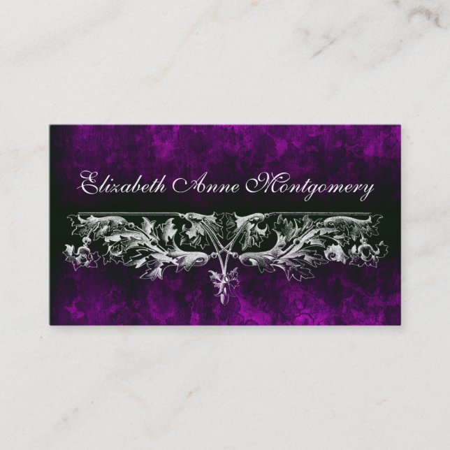 Elegant Vintage Scroll Professional Business Cards (Front)