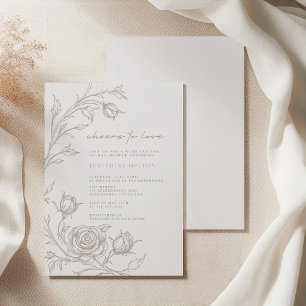 Elegant Vintage Sepia Bridal Shower Brunch Invitation