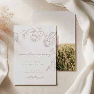 Elegant Vintage Sepia Save the Evening Wedding Date