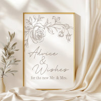 Elegant Vintage Sepia Wedding Advice & Wishes