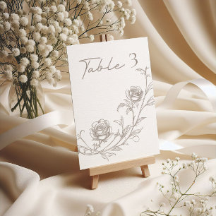 Elegant Vintage Sepia Wedding Table Number 
