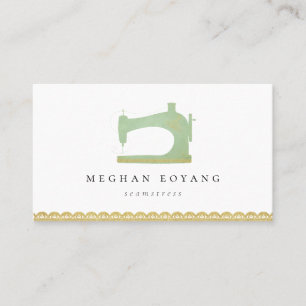 Elegant Vintage Sewing Machine Logo Business Card