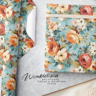 Elegant Vintage Shabby Chic Spring Floral  Wrapping Paper