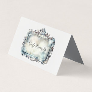 Elegant Vintage Silver Tray NAME Card Wedding 