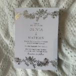 Elegant Vintage Silver & White Floral Wedding<br><div class="desc">Elegant Vintage Silver & White Floral Wedding Silver Foil Invitation

See other invitations in our Niche and Nest Store</div>