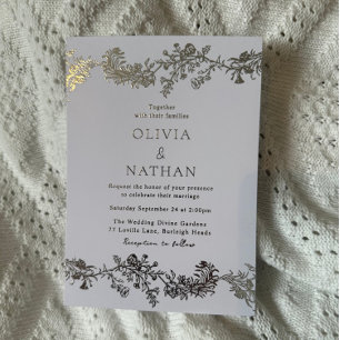 Elegant Vintage Silver & White Floral Wedding