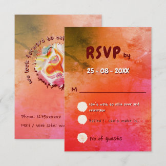 Elegant Vintage Skateboard Wedding terracotta RSVP Card